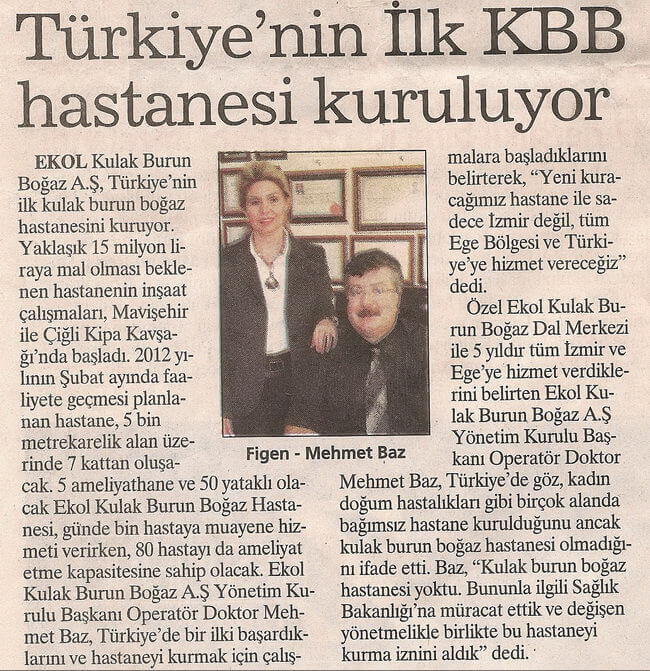 Türkiyenin ilk Kbb hastanesi kuruluyor